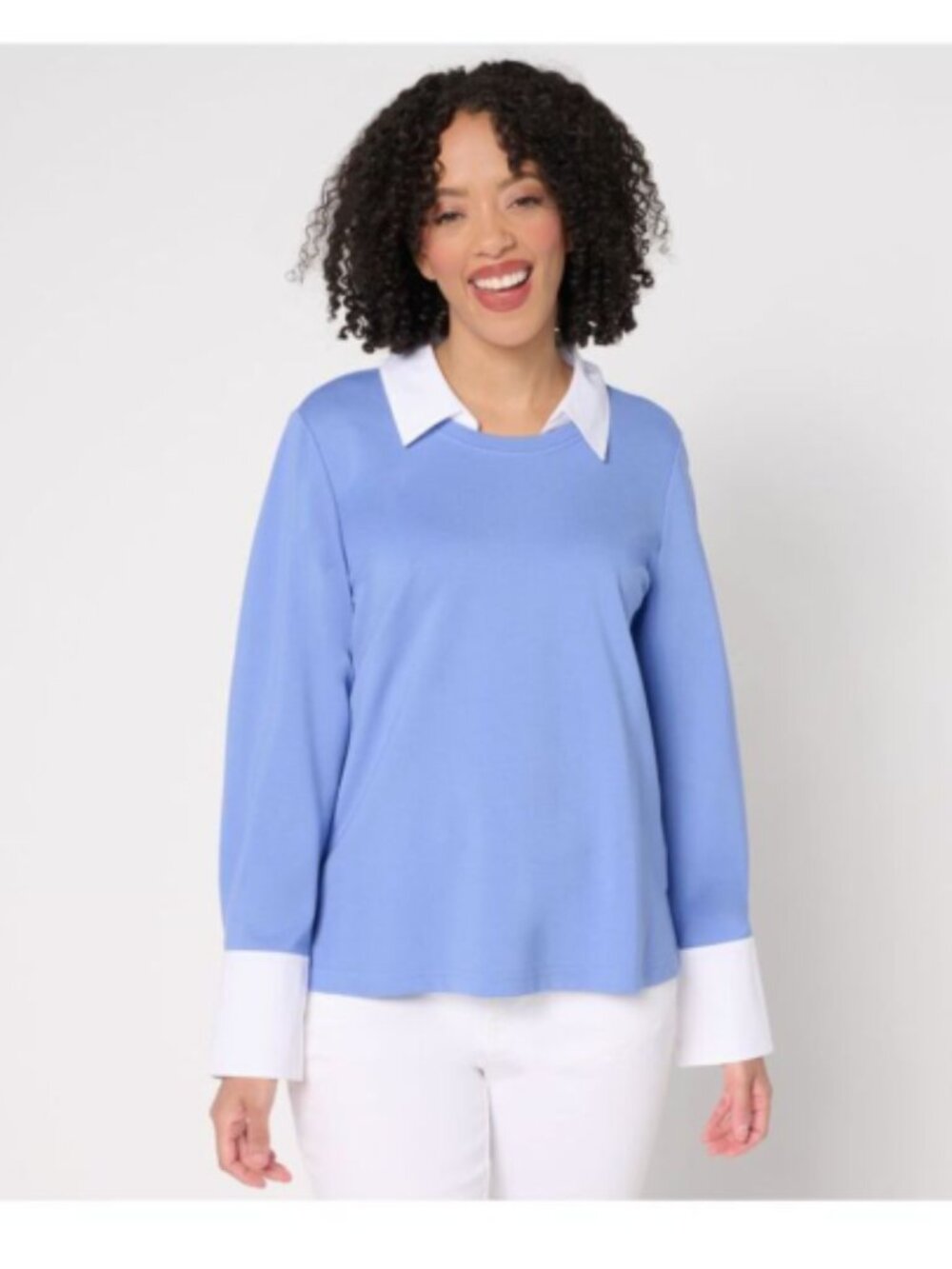 Isaac Mizrahi Live! Sublime Stretch Ponte Twofer Top